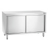 Móvel em inox com portas de correr e prateleira - L 1400 mm