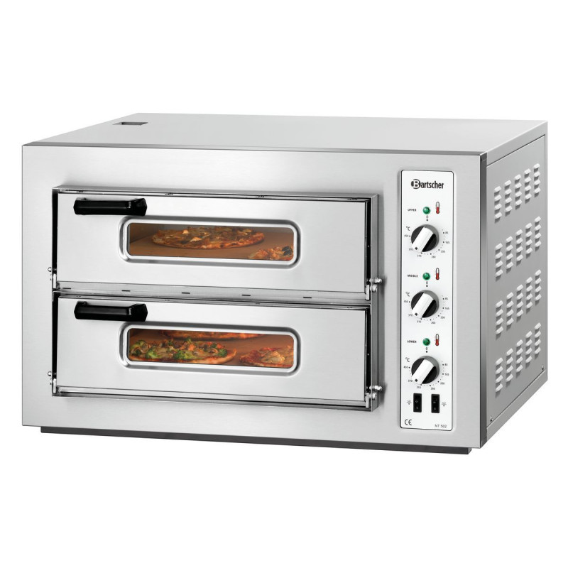 Forno de pizza NT 502 Bartscher: Forno profissional duplo para 8 pizzas Forno de pizza NT 502 Bartscher: Forno profissional duplo para 8 pizzas