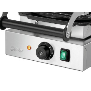 Máquina de waffles profissional Bartscher 1HW211 em aço inoxidável - Cozimento perfeito de waffles em forma de coração