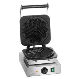 Máquina de waffles profissional Bartscher 1HW211 em aço inoxidável - Cozimento perfeito de waffles em forma de coração