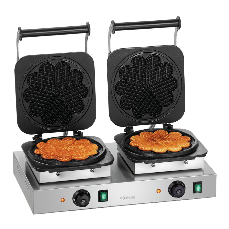 Gaufrier profissional Bartscher 2HW211 - Waffles coração em aço inoxidável Gaufrier profissional Bartscher 2HW211 - Waffles coração em aço inoxidável