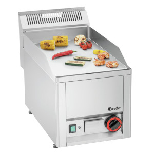 Placa GPL 320E-G Bartscher: Placa lisa cromada e potência 3000W