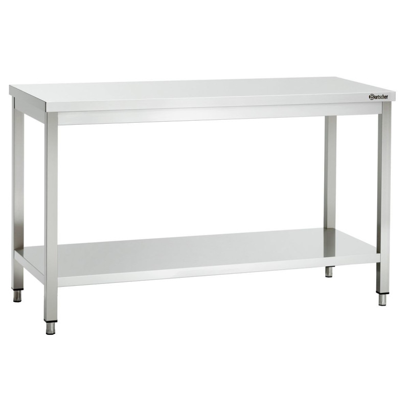 Mesa de trabalho 600 Bartscher - Aço inoxidável, robusta e funcional Mesa de trabalho 600 Bartscher - Aço inoxidável, robusta e funcional