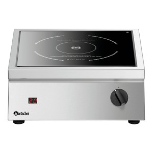 Placa de indução profissional Bartscher ITH 35-265 - Potência 3500W e 20 níveis - Aço inoxidável