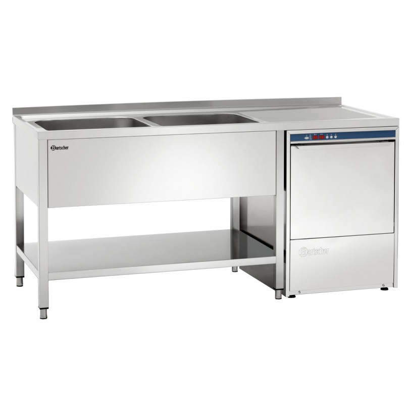 Plonge lavar louça 700, L1800 2 cubas em aço inoxidável - Bartscher Plonge lavar louça 700, L1800 2 cubas em aço inoxidável - Bartscher