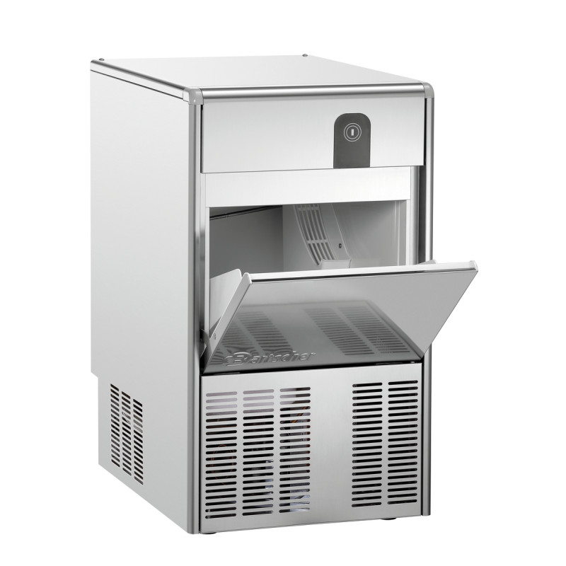 Máquina de gelo profissional Bartscher Q 26: produção eficiente e design elegante. Máquina de gelo profissional Bartscher Q 26: produção eficiente e design elegante.