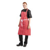 Avental Babete Listrado Vermelho e Branco 710 x 970 mm - Vestuário de Chef Branco - Fourniresto