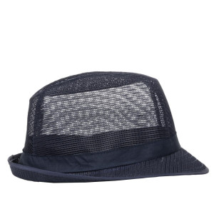 Chapéu Trilby Azul Marinho com Rede - Tamanho L 590 mm - FourniResto - Fourniresto