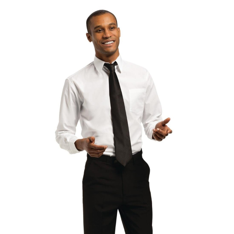 White Unisex Long Sleeve Shirt Uniform Works - Size S - Chef Works - Fourniresto White Unisex Long Sleeve Shirt Uniform Works - Size S - Chef Works - Fourniresto