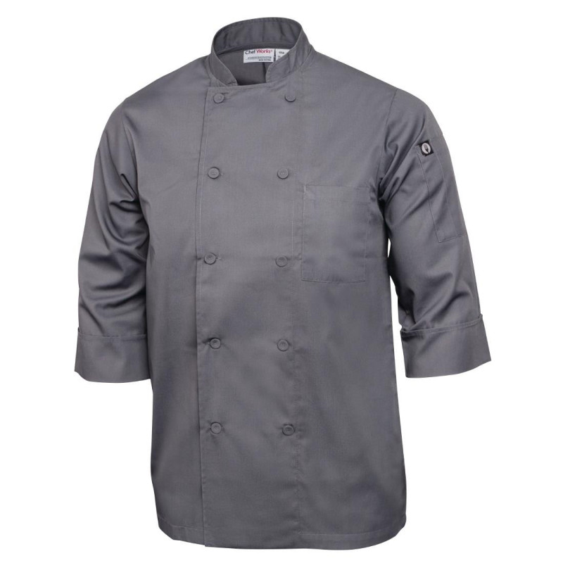 Veste De Cuisine Mixte Grise - Taille L - Chef Works - Fourniresto Veste De Cuisine Mixte Grise - Taille L - Chef Works - Fourniresto