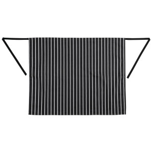 Avental de cozinha listrado branco e preto 760 x 970 mm - Roupas de chef brancas - Fourniresto