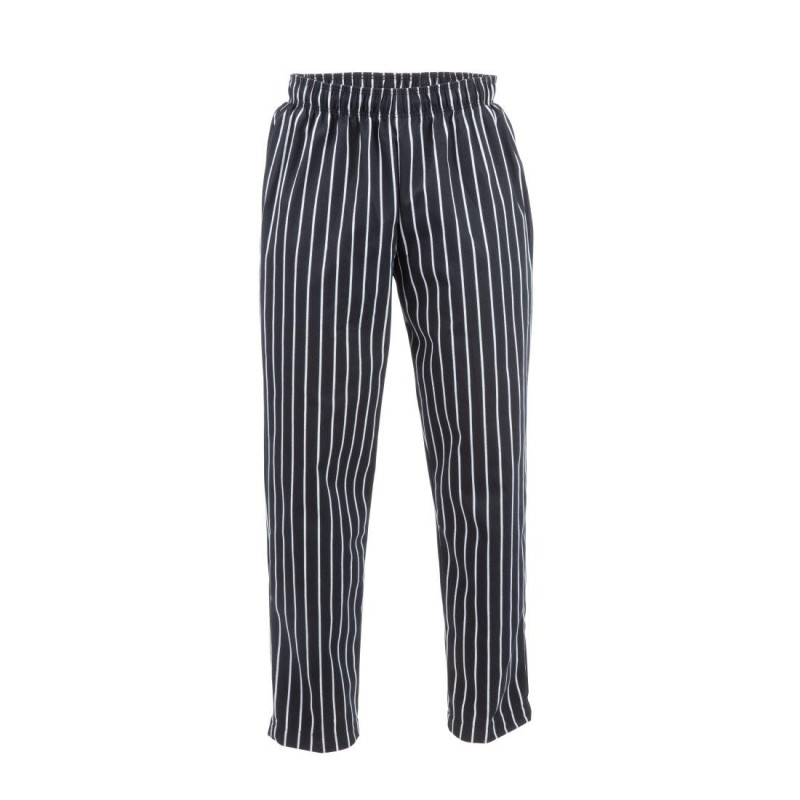 Pantalon De Cuisine Mixte Baggy Rayé Noir Et Blanc - Taille Xl - Chef Works - Fourniresto Pantalon De Cuisine Mixte Baggy Rayé Noir Et Blanc - Taille Xl - Chef Works - Fourniresto