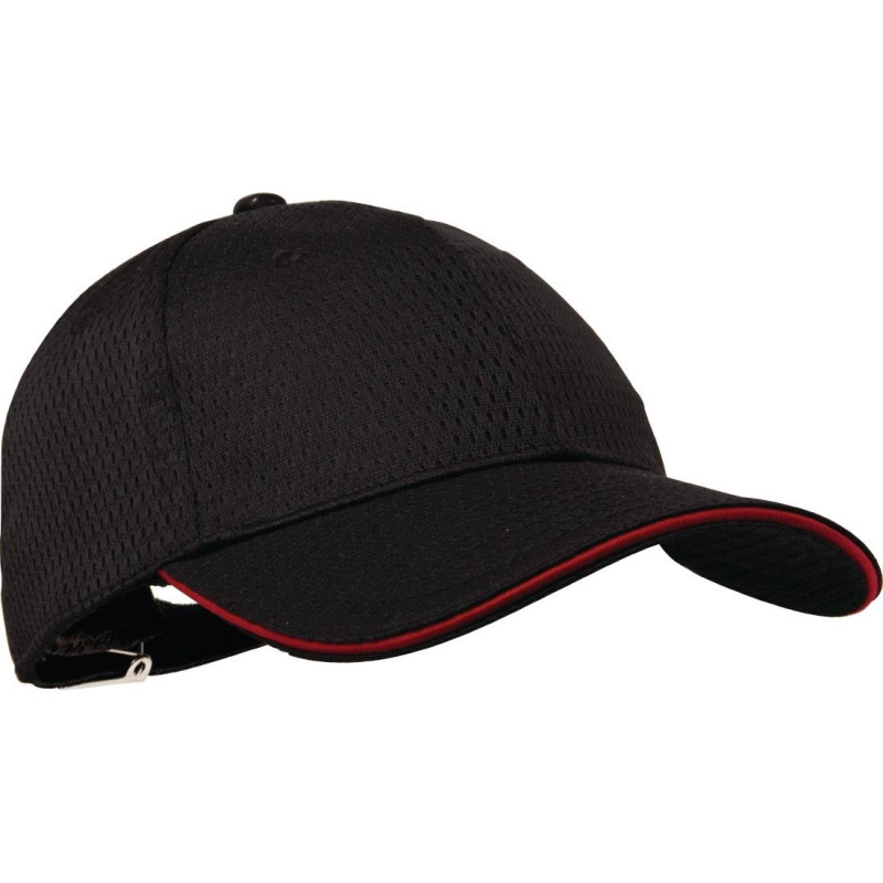 Boné de beisebol Cool Vent preto com detalhe vermelho - Tamanho único - Chef Works - Fourniresto Boné de beisebol Cool Vent preto com detalhe vermelho - Tamanho único - Chef Works - Fourniresto