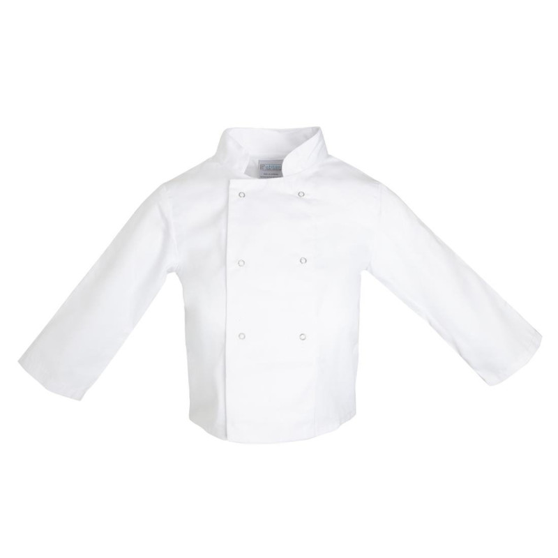 Casaco de Cozinha Branco para Criança - Tamanho S/M 5/7 Anos - Vestuário de Chefes Brancos - Fourniresto Casaco de Cozinha Branco para Criança - Tamanho S/M 5/7 Anos - Vestuário de Chefes Brancos - Fourniresto