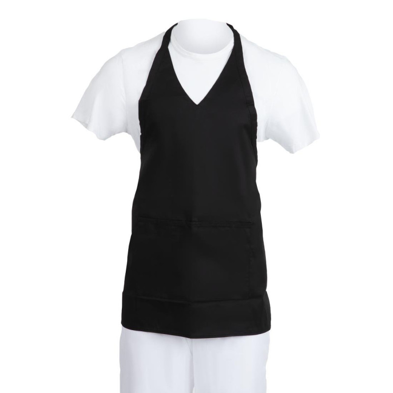Avental de Garçom Gola em V Preto em Poliéster/Algodão 838 x 698 mm - Whites Chefs Clothing - Fourniresto Avental de Garçom Gola em V Preto em Poliéster/Algodão 838 x 698 mm - Whites Chefs Clothing - Fourniresto