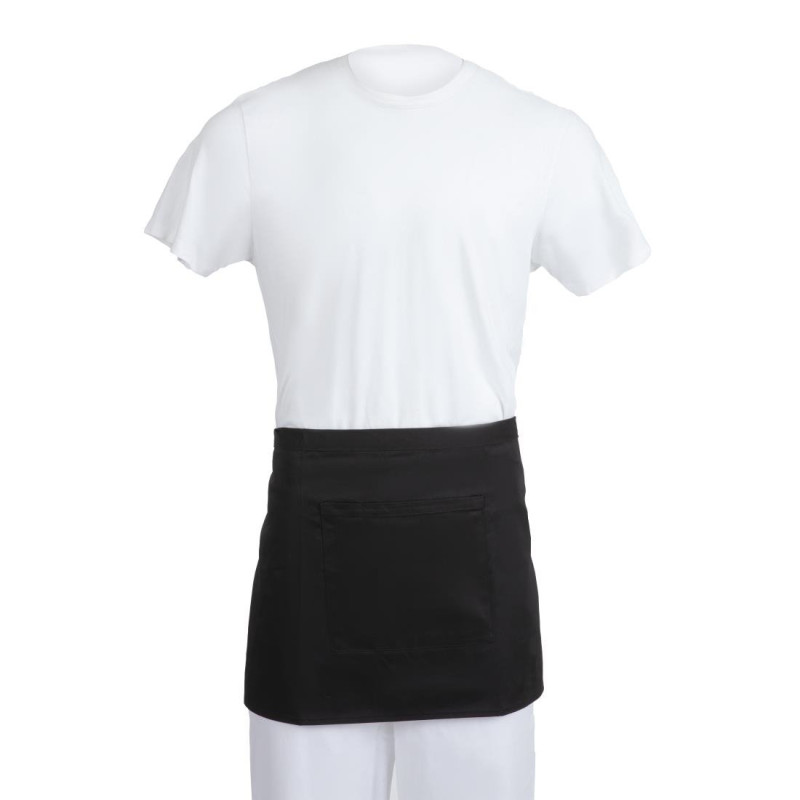 Avental de Servidor Curto Preto em Poliéster/Algodão 373 x 750 mm - Whites Chefs Clothing - Fourniresto Avental de Servidor Curto Preto em Poliéster/Algodão 373 x 750 mm - Whites Chefs Clothing - Fourniresto