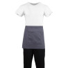 Avental de Servidor Curto Cinza Antracite em Poliéster/Algodão 750 x 373 mm - Whites Chefs Clothing - Fourniresto