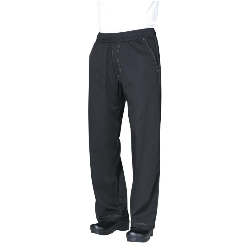 Pantalon De Cuisine Mixte Baggy Noir - Taille L - Chef Works - Fourniresto Pantalon De Cuisine Mixte Baggy Noir - Taille L - Chef Works - Fourniresto