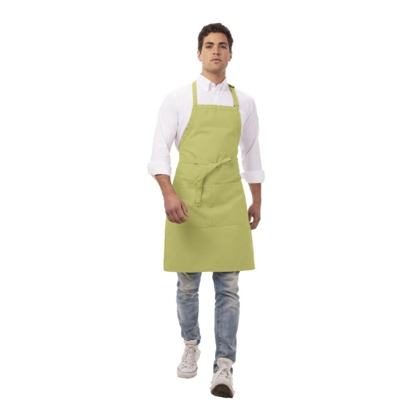 Tablier Bavette Avec Tour De Cou Réglable Et Double Poche Vert Anis 610 X 860 Mm - Chef Works - Fourniresto Tablier Bavette Avec Tour De Cou Réglable Et Double Poche Vert Anis 610 X 860 Mm - Chef Works - Fourniresto