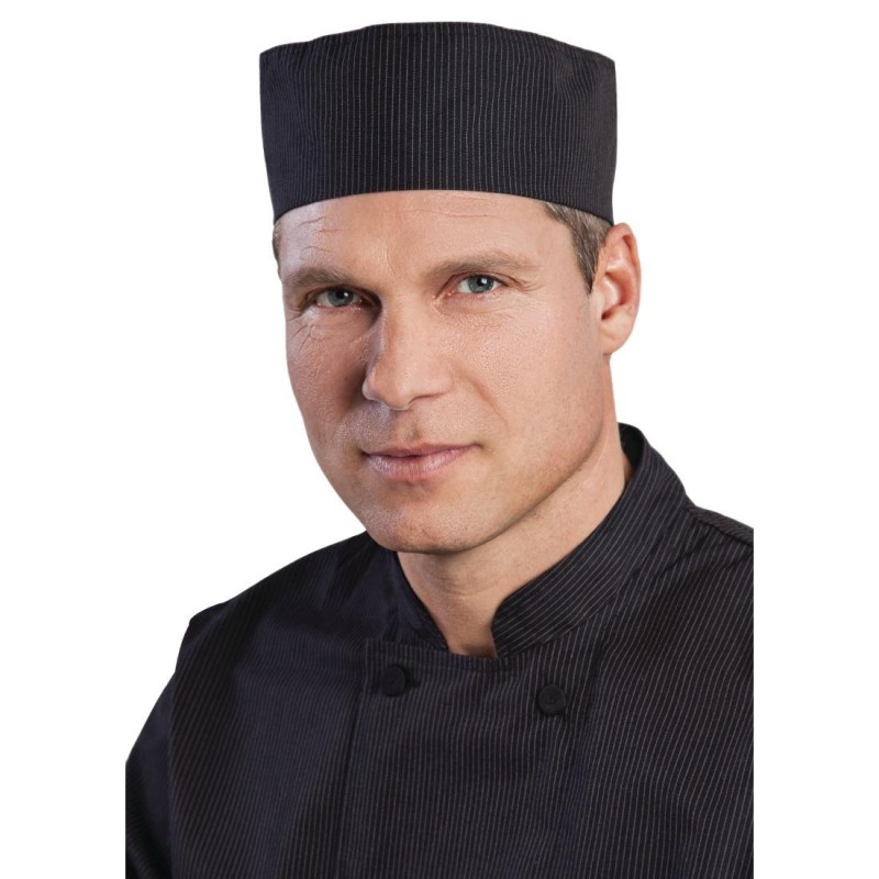 Gorro de Cozinha Cool Vent com Listras Brancas Finas - Tamanho Único - Chef Works - Fourniresto Gorro de Cozinha Cool Vent com Listras Brancas Finas - Tamanho Único - Chef Works - Fourniresto