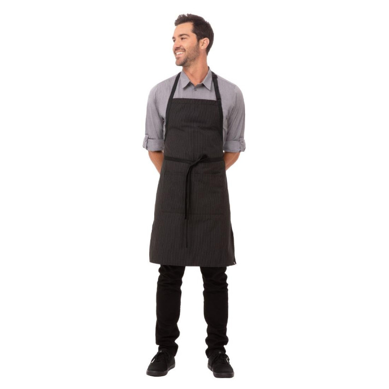 Avental Bavete com Listras Finas 610 x 850 mm - Chef Works - Fourniresto Avental Bavete com Listras Finas 610 x 850 mm - Chef Works - Fourniresto