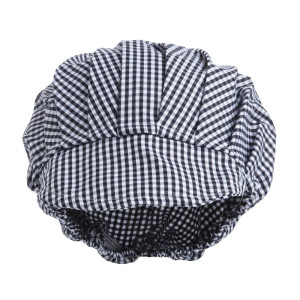 Charlotte em Vichy Azul e Branco em Poliéster/Algodão - Tamanho Único - Roupas de Chef Brancas - Fourniresto