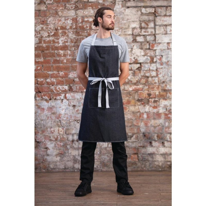 Avental Bavete Denim Preto Southside em Poliéster/Algodão 700 x 1000 mm - Whites Chefs Clothing - Fourniresto Avental Bavete Denim Preto Southside em Poliéster/Algodão 700 x 1000 mm - Whites Chefs Clothing - Fourniresto