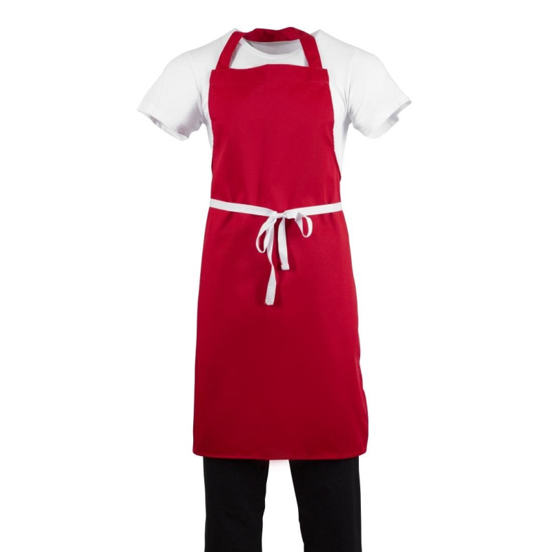 Avental Bavete Vermelho em Polycotton - Whites Chefs Clothing - Fourniresto Avental Bavete Vermelho em Polycotton - Whites Chefs Clothing - Fourniresto