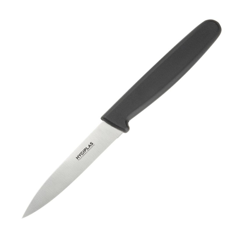 Faca de escritório preta lâmina reta 7,5 cm - Hygiplas - Fourniresto Faca de escritório preta lâmina reta 7,5 cm - Hygiplas - Fourniresto