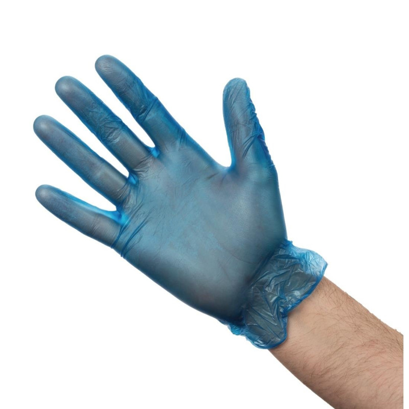 Luvas Alimentares de Vinil com Pó Azul Tamanho XL - Pacote de 100 - Vogue - Fourniresto Luvas Alimentares de Vinil com Pó Azul Tamanho XL - Pacote de 100 - Vogue - Fourniresto