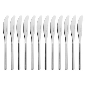 Faca de mesa Napoli em inox 18/10 - Conjunto de 12 - Olympia - Fourniresto