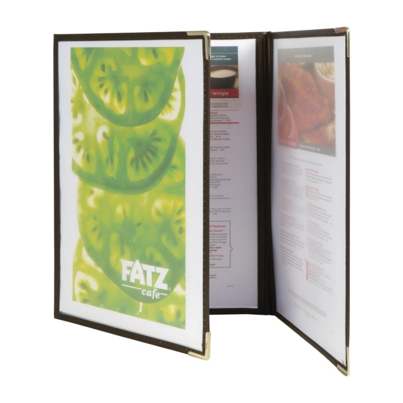 Protetor de Menu Crystal A4 Triplo - Conjunto de 3 - Securit - Fourniresto Protetor de Menu Crystal A4 Triplo - Conjunto de 3 - Securit - Fourniresto