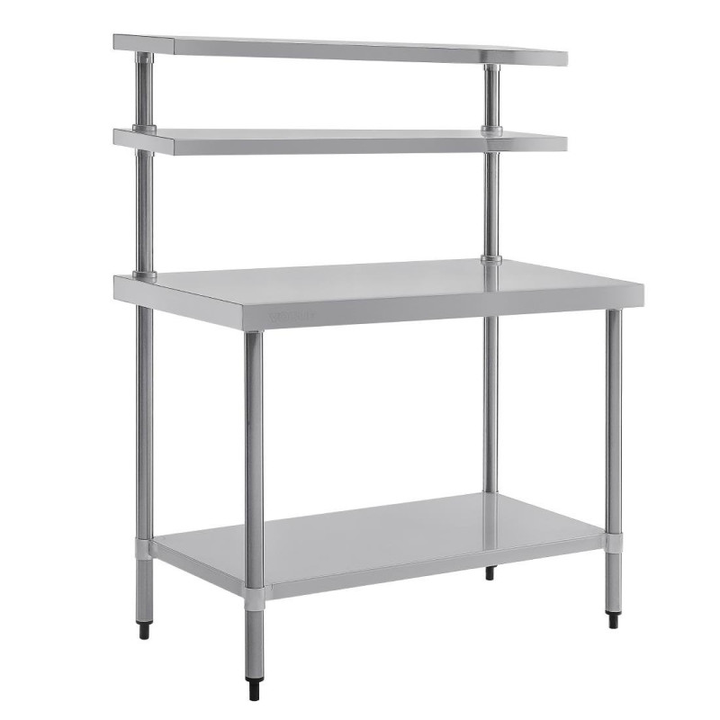 Mesa de Aço Inoxidável com 2 Prateleiras Superiores 1200 x 600 mm - Vogue - Fourniresto Mesa de Aço Inoxidável com 2 Prateleiras Superiores 1200 x 600 mm - Vogue - Fourniresto