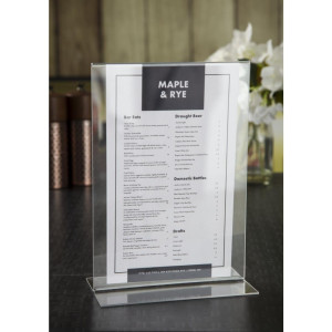 Protetor de Menu Vertical em Acrílico A5 - Olympia - Fourniresto