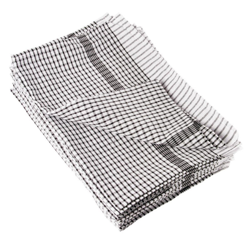 Pano de prato preto em poliéster/algodão - Conjunto de 10 - Vogue - Fourniresto Pano de prato preto em poliéster/algodão - Conjunto de 10 - Vogue - Fourniresto