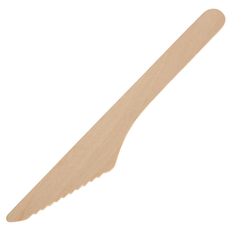 Faca de Madeira Biodegradável 165 mm - Pacote com 100 - Fiesta Green - Fourniresto Faca de Madeira Biodegradável 165 mm - Pacote com 100 - Fiesta Green - Fourniresto