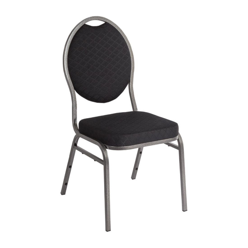 Cadeira de Banquete Preta com Encosto Oval - Conjunto de 4 - Bolero - Fourniresto Cadeira de Banquete Preta com Encosto Oval - Conjunto de 4 - Bolero - Fourniresto