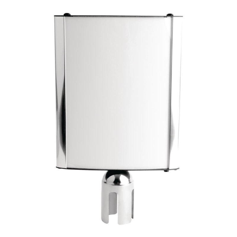 Quadro de exibição para poste de barreira em aço inoxidável A4 - Bolero - Fourniresto Quadro de exibição para poste de barreira em aço inoxidável A4 - Bolero - Fourniresto