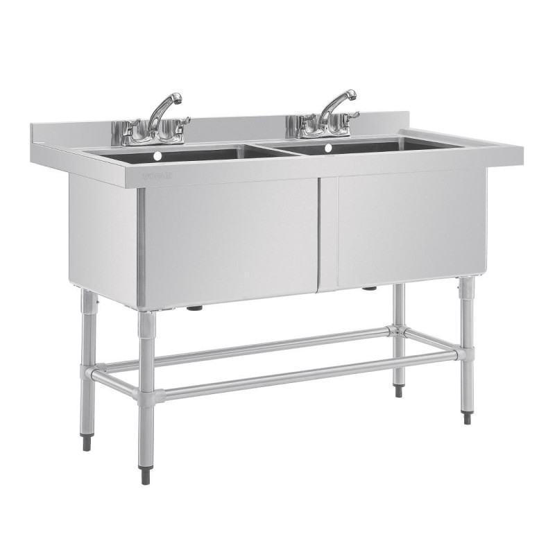 Lavatório Duplo Profundo com Respaldo 2 X 100 L 1410 X 600 Mm - Vogue - Fourniresto Lavatório Duplo Profundo com Respaldo 2 X 100 L 1410 X 600 Mm - Vogue - Fourniresto