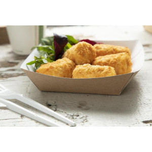 Grande Bandeja Alimentar em Kraft Compostável 139 x 148 mm - Pacote de 500 - Colpac - Fourniresto