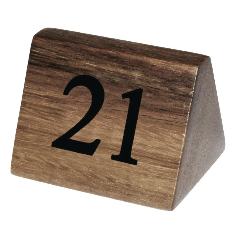 Números de Mesa em Madeira de 21 a 30 - Olympia - Fourniresto Números de Mesa em Madeira de 21 a 30 - Olympia - Fourniresto