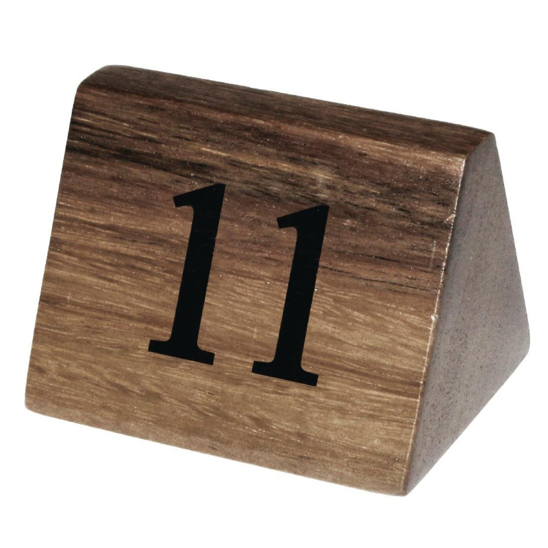 Números de Mesa em Madeira de 11 a 20 - Olympia - Fourniresto Números de Mesa em Madeira de 11 a 20 - Olympia - Fourniresto