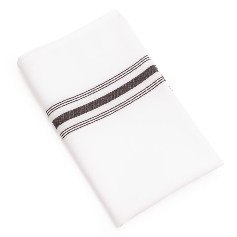 Guardanapo de Mesa Bistrô com Listras Pretas 560 x 460 mm - Conjunto de 10 - FourniResto - Fourniresto Guardanapo de Mesa Bistrô com Listras Pretas 560 x 460 mm - Conjunto de 10 - FourniResto - Fourniresto