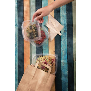 Pequena Sacola de Papel Reciclado Marrom 215 X 180 Mm - Pacote com 250 - Fiesta Green - Fourniresto