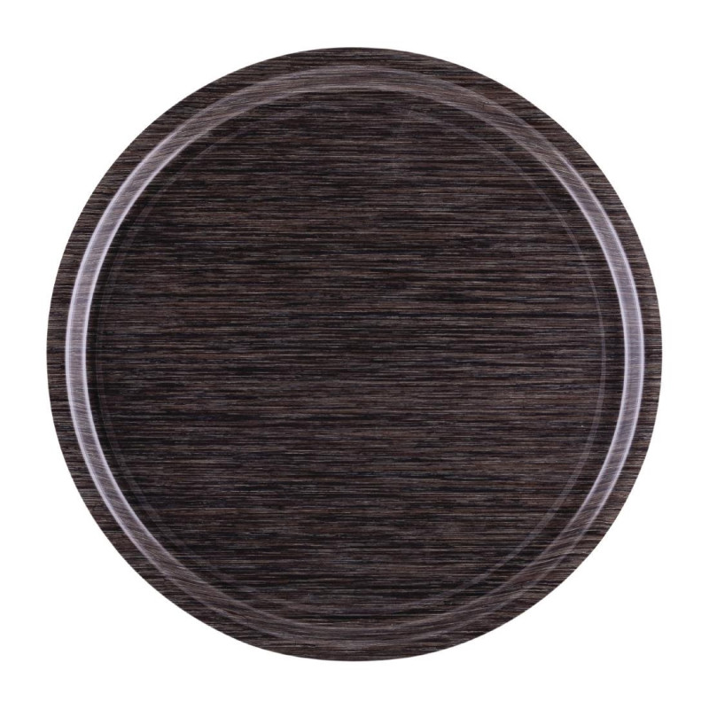 Tabuleiro Redondo Antiderrapante Wengé Ø 450 mm - Roltex - Fourniresto Tabuleiro Redondo Antiderrapante Wengé Ø 450 mm - Roltex - Fourniresto
