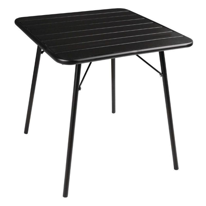 Mesa de Ripas Preta Quadrada em Aço 700 x 700 mm - Bolero - Fourniresto Mesa de Ripas Preta Quadrada em Aço 700 x 700 mm - Bolero - Fourniresto