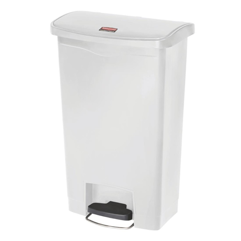 Contentor de Pedal Frontal Grande Slim Jim StepOn Branco 50L - Rubbermaid - Fourniresto Contentor de Pedal Frontal Grande Slim Jim StepOn Branco 50L - Rubbermaid - Fourniresto