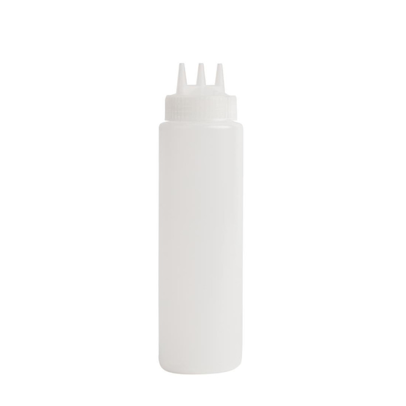 Garrafa Flexível Transparente 3 bicos 681ml - Vogue - Fourniresto Garrafa Flexível Transparente 3 bicos 681ml - Vogue - Fourniresto