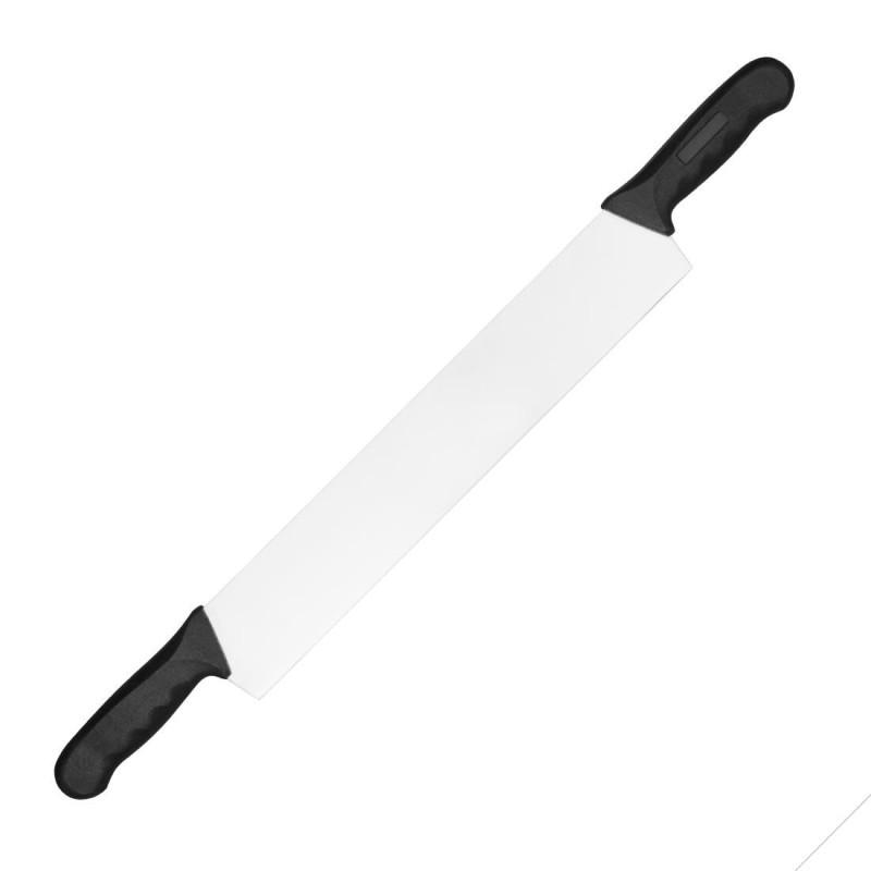 Faca de queijo em aço inoxidável de 2 mãos 380mm - Vogue - Fourniresto Faca de queijo em aço inoxidável de 2 mãos 380mm - Vogue - Fourniresto