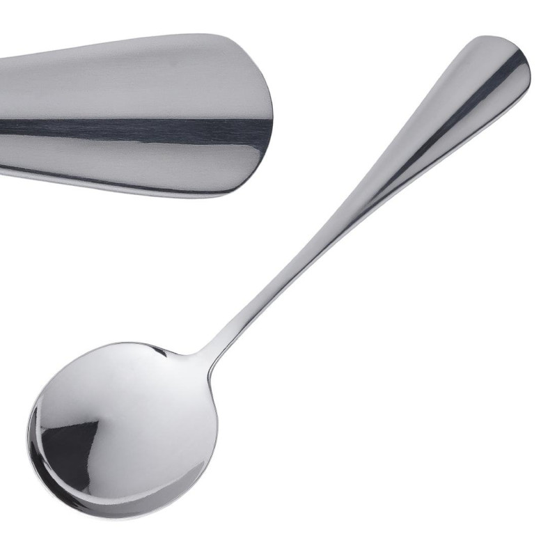 Colher de sopa redonda em aço inoxidável - Conjunto de 12 - Olympia - Fourniresto Colher de sopa redonda em aço inoxidável - Conjunto de 12 - Olympia - Fourniresto